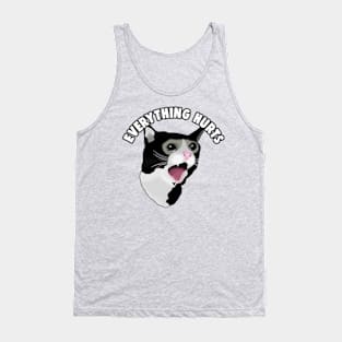 Everything Hurts Cat Crying Meme Tank Top